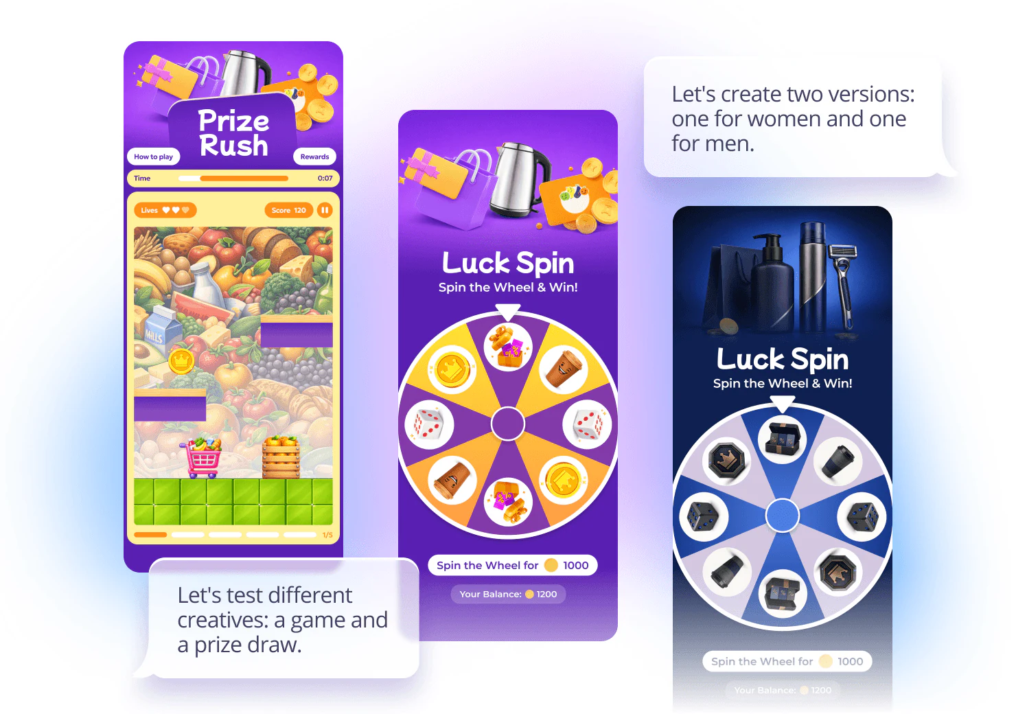 Interactive campaign experiments and game templates