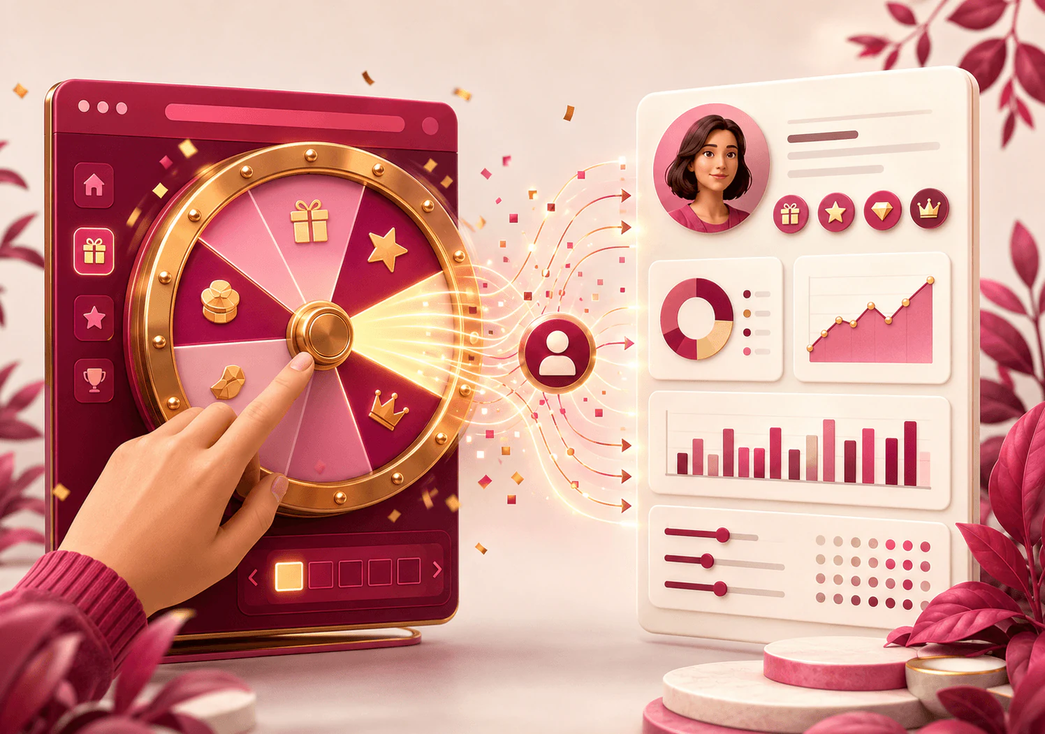 ResultFly fortune wheel game screen with a spinning wheel and prize options
