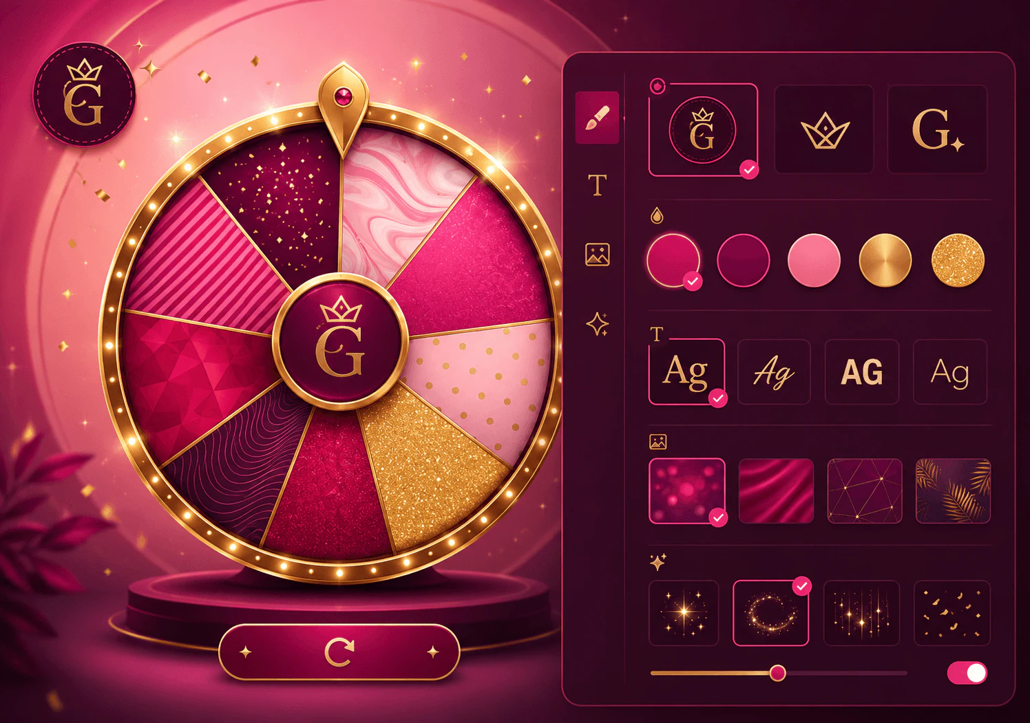 ResultFly fortune wheel game screen with a spinning wheel and prize options