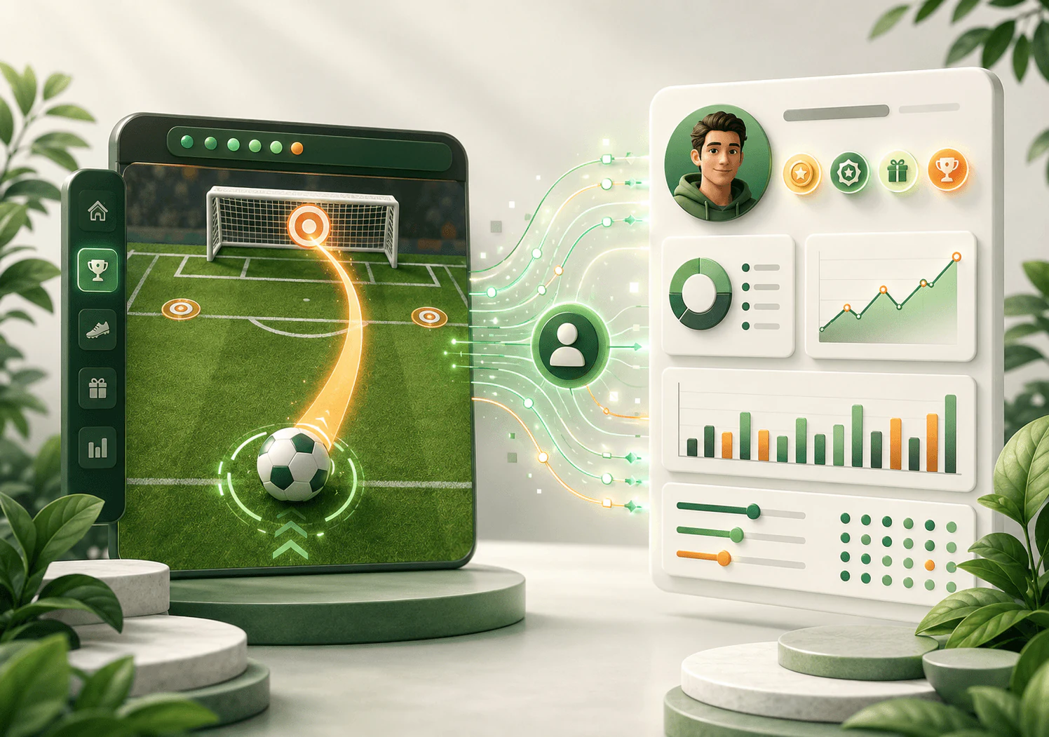 ResultFly goal shot game screen with a field target and campaign controls