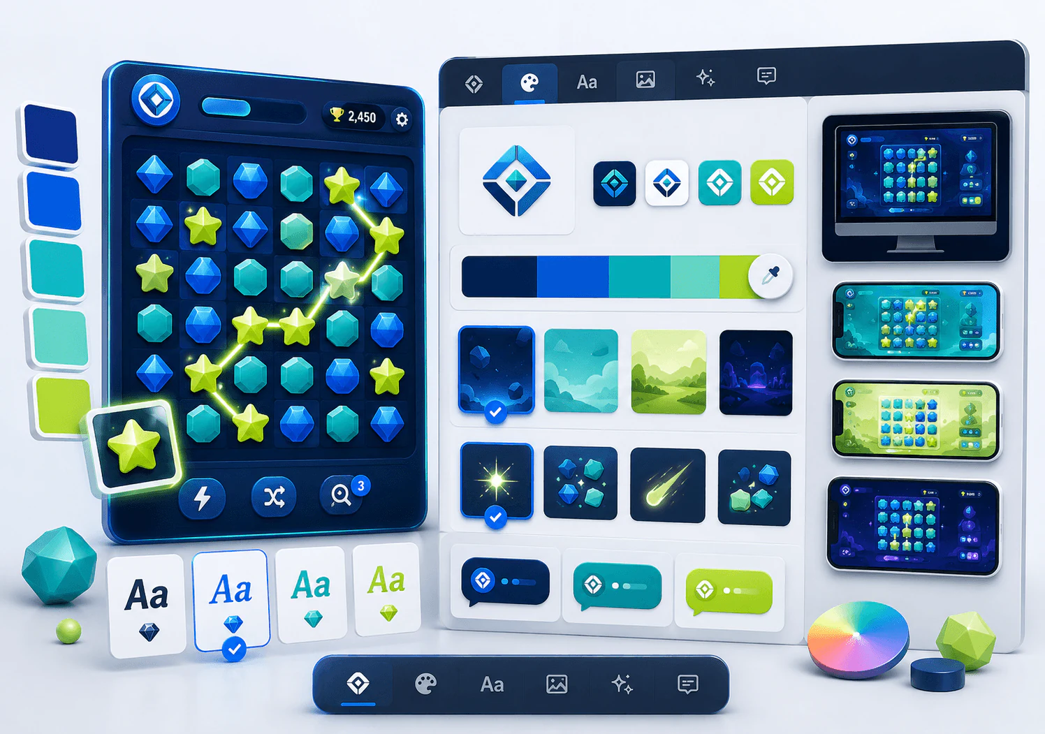 ResultFly matching game screen with connected cards and campaign controls