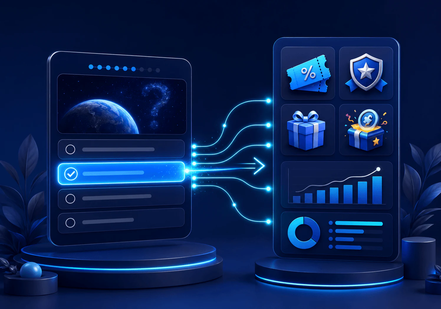 ResultFly quiz game screen with answer options and campaign controls