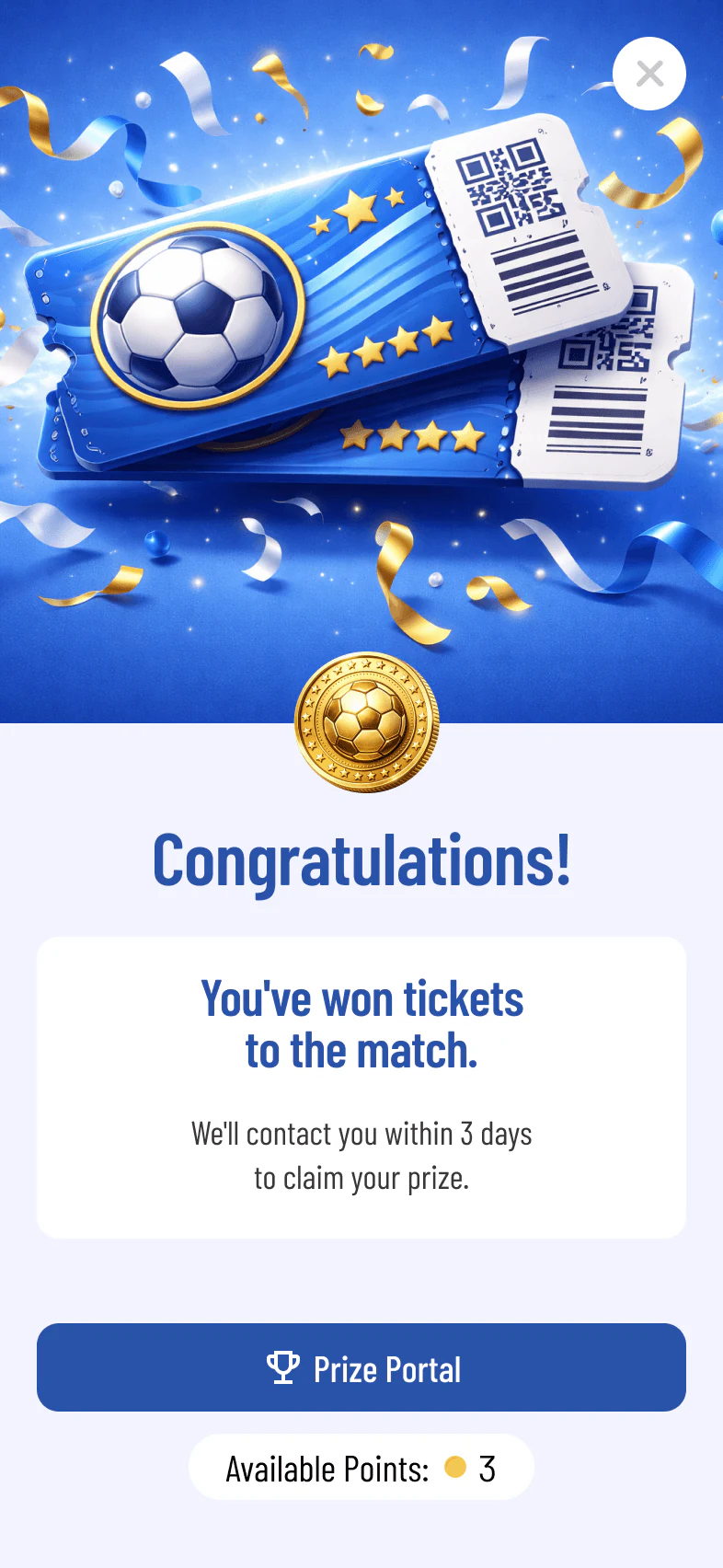 Football prize draw campaign